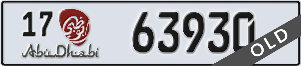abu dhabi License Plate Number 63930 Code 17