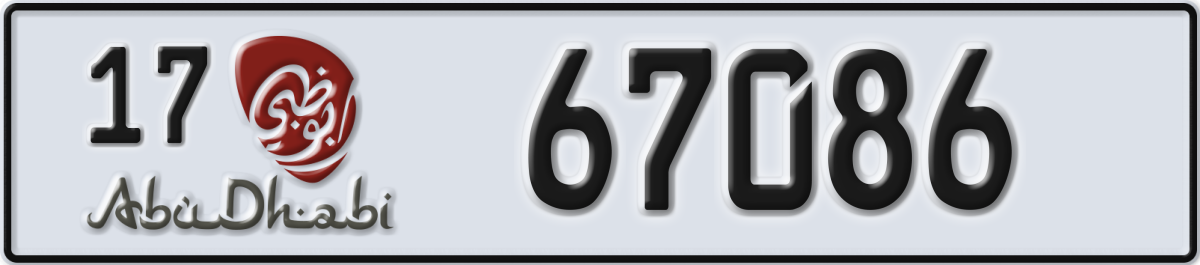 abu dhabi License Plate Number 67086 Code 17