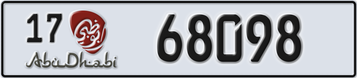 abu dhabi License Plate Number 68098 Code 17
