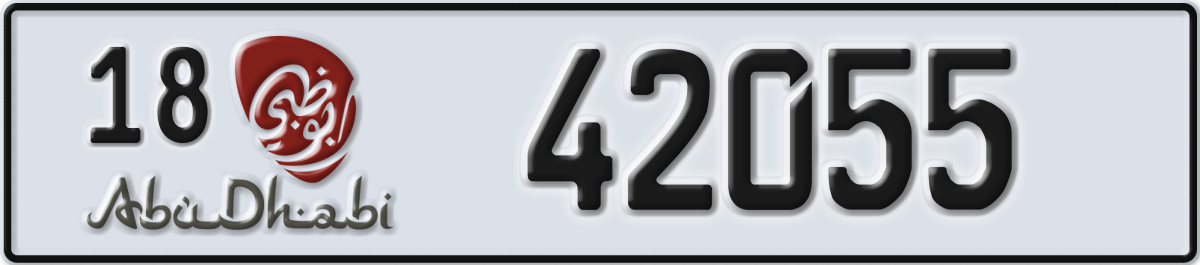 abu dhabi License Plate Number 42055 Code 18