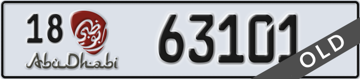 abu dhabi License Plate Number 63101 Code 18