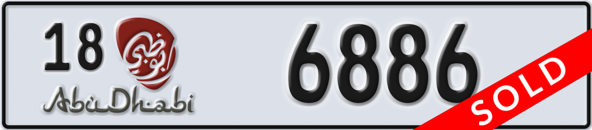 abu dhabi License Plate Number 6886 Code 18