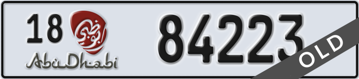 abu dhabi License Plate Number 84223 Code 18