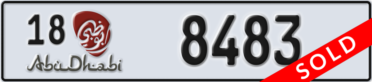 abu dhabi License Plate Number 8483 Code 18