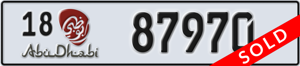 abu dhabi License Plate Number 87970 Code 18