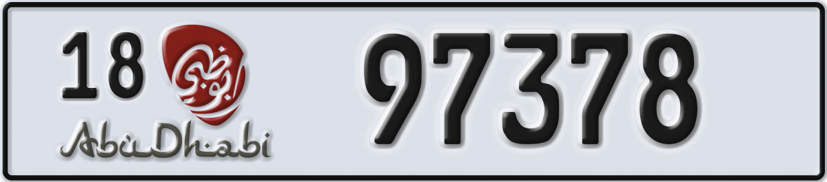 abu dhabi License Plate Number 97378 Code 18