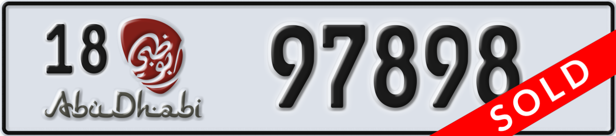 abu dhabi License Plate Number 97898 Code 18