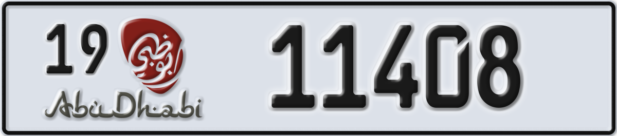 abu dhabi License Plate Number 11408 Code 19