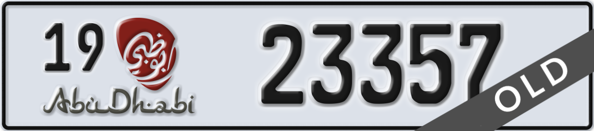 abu dhabi License Plate Number 23357 Code 19