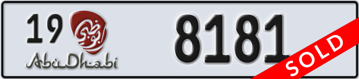 abu dhabi License Plate Number 8181 Code 19