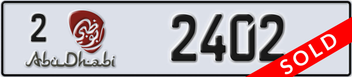 abu dhabi License Plate Number 2402 Code 2