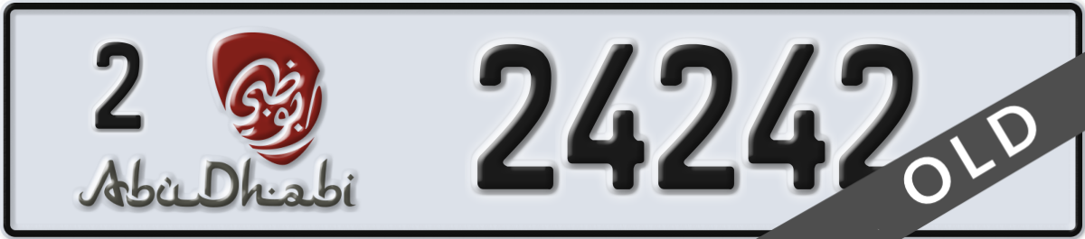 abu dhabi License Plate Number 24242 Code 2