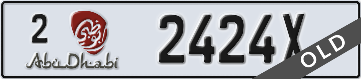 abu dhabi License Plate Number 2424X Code 2