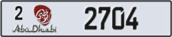 abu dhabi - code - 2 - number -2704