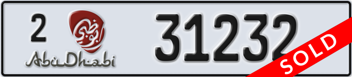 abu dhabi License Plate Number 31232 Code 2