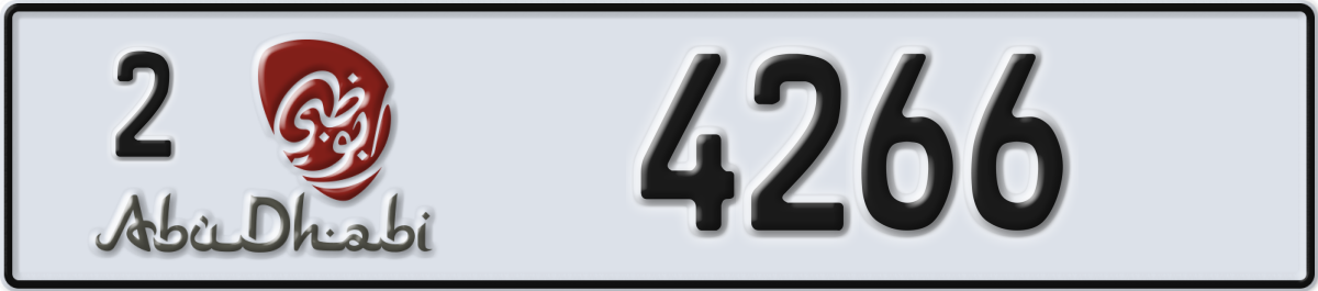 abu dhabi License Plate Number 4266 Code 2