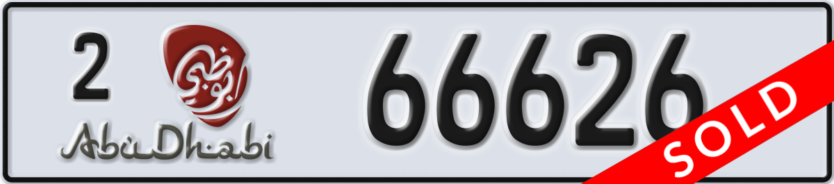 abu dhabi License Plate Number 66626 Code 2