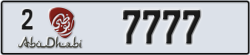 abu dhabi - code - 2 - number -7777