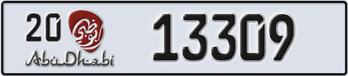 abu dhabi License Plate Number 13309 Code 20