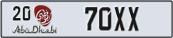 abu dhabi - code - 20 - number -70XX