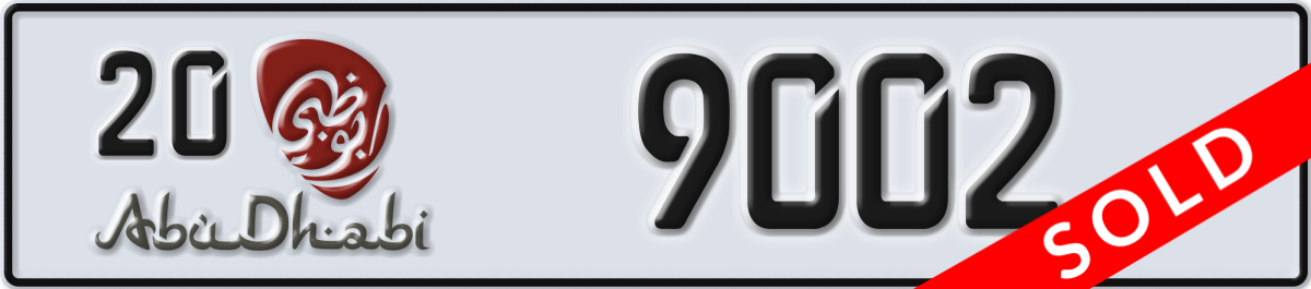 abu dhabi License Plate Number 9002 Code 20
