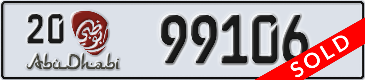 abu dhabi License Plate Number 99106 Code 20