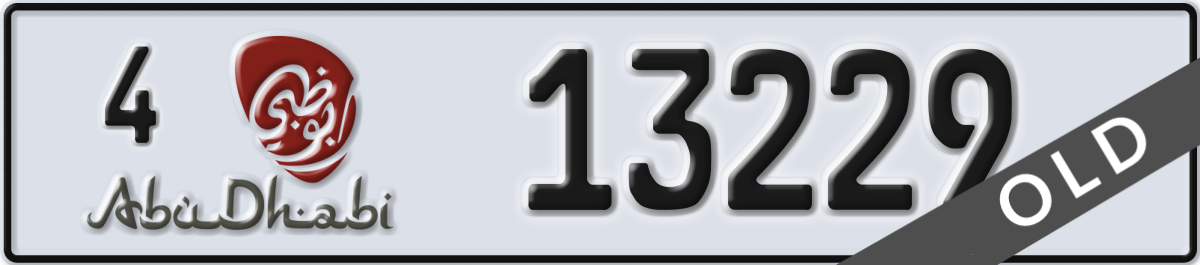 abu dhabi License Plate Number 13229 Code 4