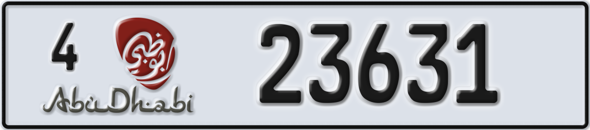 abu dhabi License Plate Number 23631 Code 4