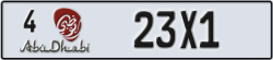 abu dhabi - code - 4 - number -23X1