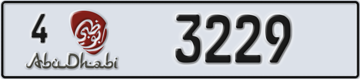 abu dhabi License Plate Number 3229 Code 4