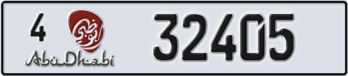 abu dhabi License Plate Number 32405 Code 4