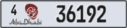abu dhabi - code - 4 - number -36192