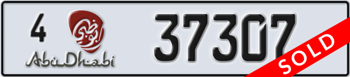 abu dhabi License Plate Number 37307 Code 4