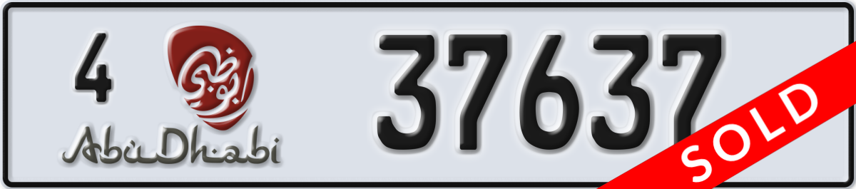 abu dhabi License Plate Number 37637 Code 4