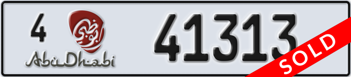 abu dhabi License Plate Number 41313 Code 4