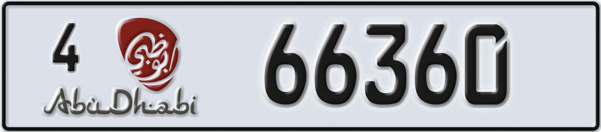abu dhabi License Plate Number 66360 Code 4