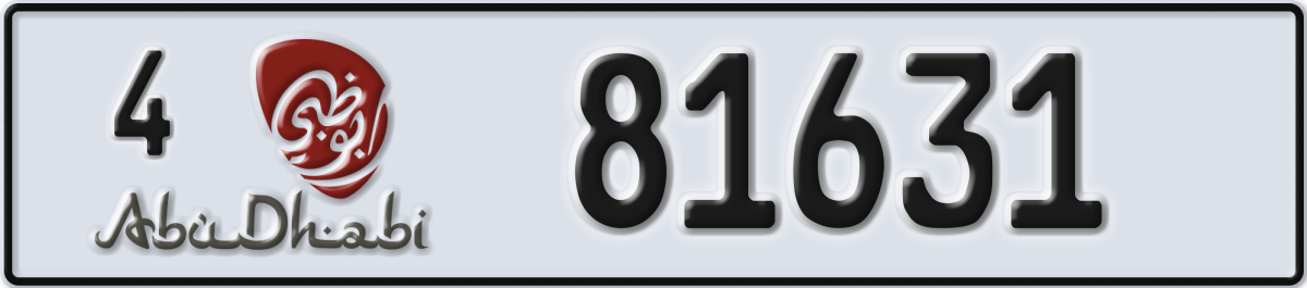 abu dhabi License Plate Number 81631 Code 4