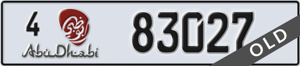 abu dhabi License Plate Number 83027 Code 4