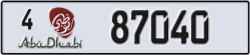 abu dhabi - code - 4 - number -87040
