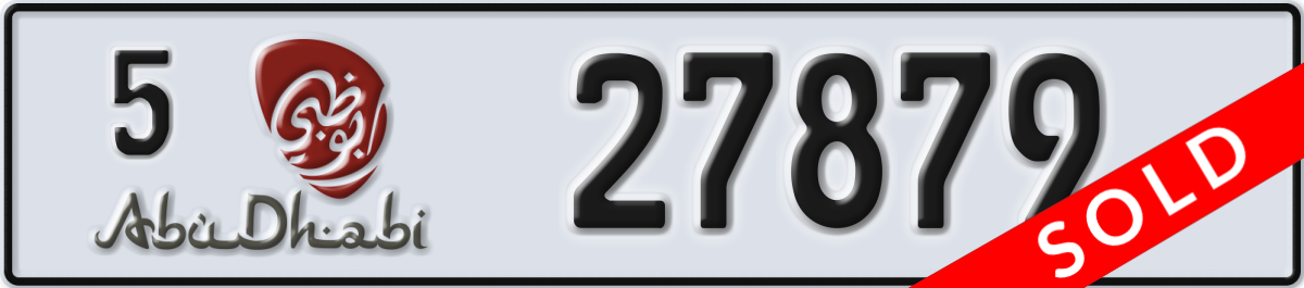 abu dhabi License Plate Number 27879 Code 5