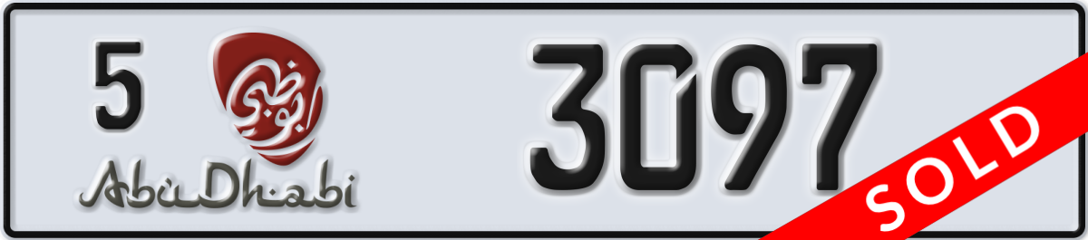 abu dhabi License Plate Number 3097 Code 5