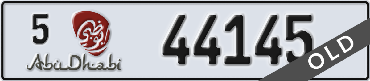abu dhabi License Plate Number 44145 Code 5