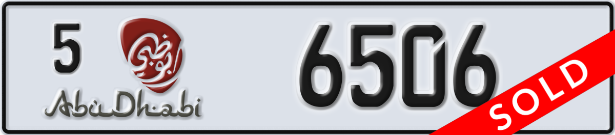 abu dhabi License Plate Number 6506 Code 5