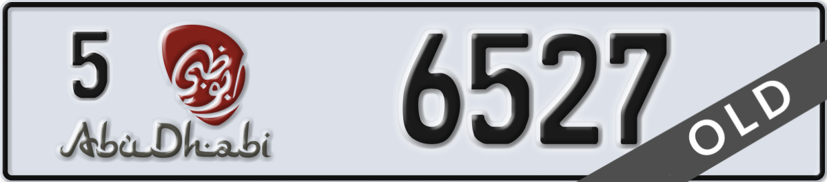 abu dhabi License Plate Number 6527 Code 5