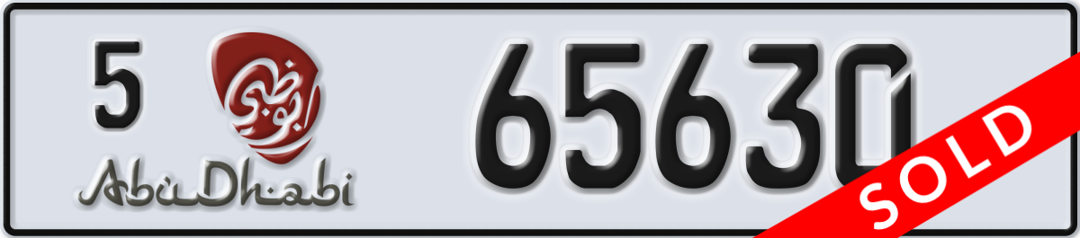 abu dhabi License Plate Number 65630 Code 5