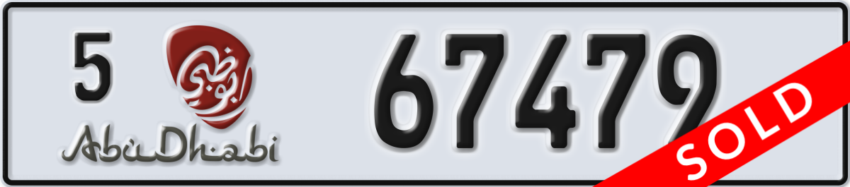 abu dhabi License Plate Number 67479 Code 5
