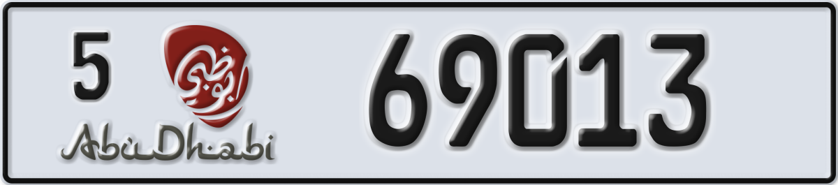 abu dhabi License Plate Number 69013 Code 5