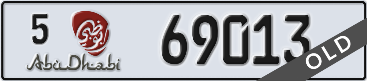 abu dhabi License Plate Number 69013 Code 5