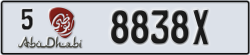 abu dhabi - code - 5 - number -8838X