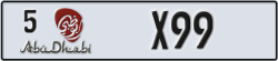 abu dhabi - code - 5 - number -X99